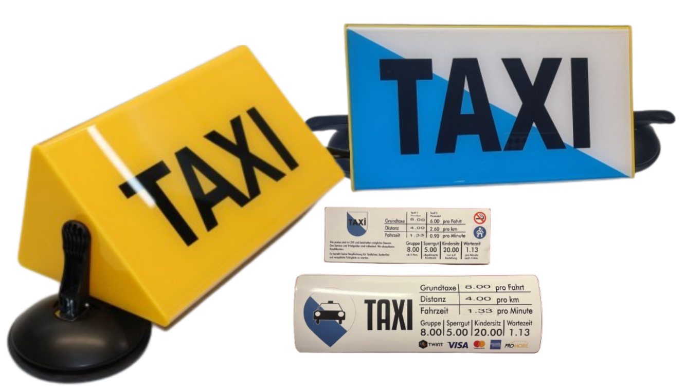 Taxilampe gross inkl. Werbung mit Magnet